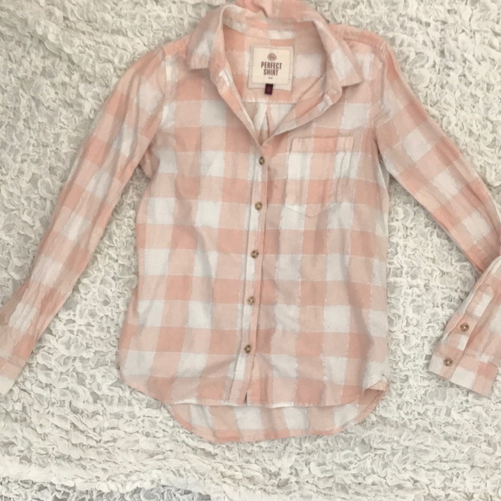 Button up plaid top
